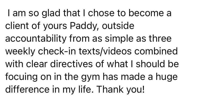 WhatsApp message from a coaching client